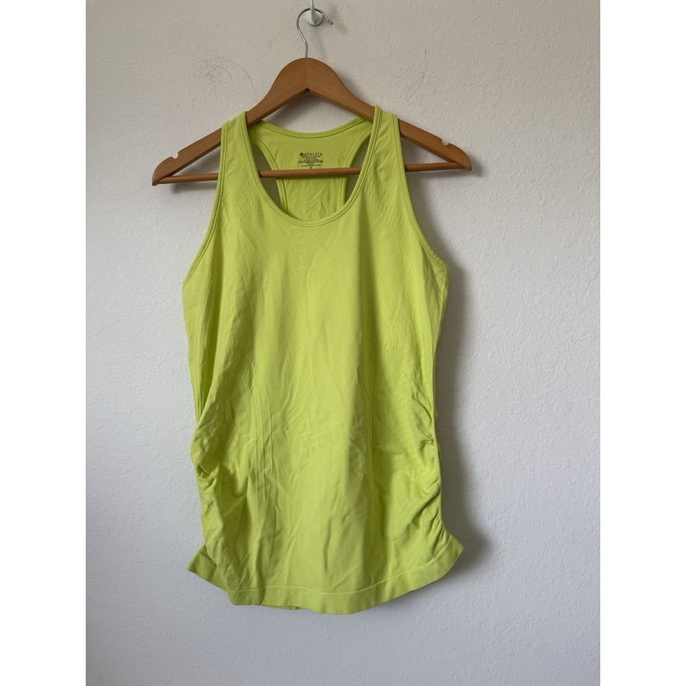 Athleta Speedlight Racerback Neon Yellow Tank Top Women's M Athliesure‎ Workout